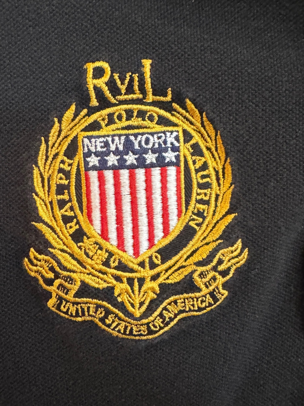 XS Polo by Ralph Lauren Black 'New York' Embroidered Polo Shirt - Picture 4 of 6